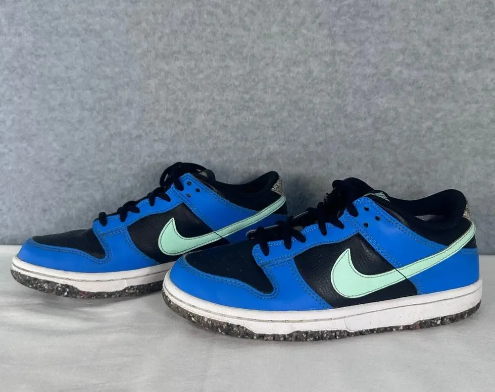 Nike Dunk Low SE GS Kids 5Y Crater Black Photo Blue Mint Green DR0165-001 Skate